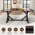 Hlivelood 71 Inch Dining Table for 6 People, Rectangular Kitchen Farmhouse - Image 5