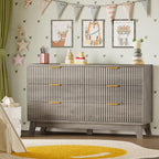 BORNOON Fluted 6 Drawer Dresser, 47.2" Wide Modern Boho Chest of Drawers - Image 7