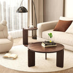 GDFStudio Round Nesting Coffee Table Set of 2, Modern Wooden Accent Side Table - Image 7