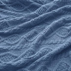 Homiest Dusty Blue Cable Knit Throw, 60 x 80 Inch, Lightweight Acrylic Knitted - Image 5