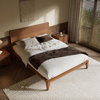 Merax Full Size Bamboo Platform Bed, Mid-Century Modern Bed Frame - Image 4