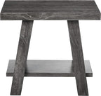 Roundhill Furniture Athens Contemporary Wood Shelf Side Table - Image 3