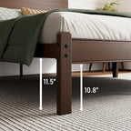 BOSRII 14in High Solid Bamboo Wood Platform Full Size Bed Frame - Image 6