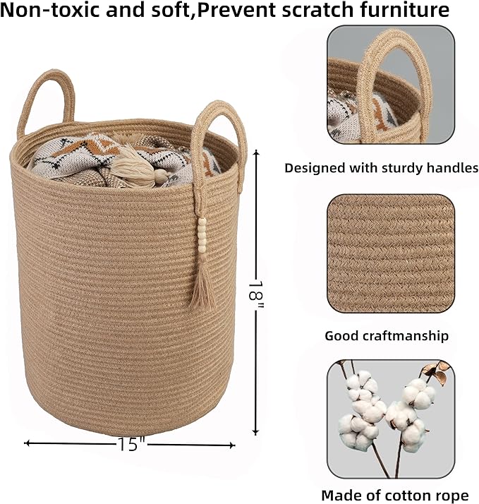 XUANGUO Rope Laundry Basket Laundry Hamper - Image 2