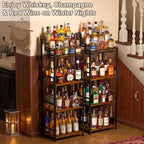 6-Tier Liquor Cabinet for Home Bar, Freestanding Stepped Wine Rack - Image 3
