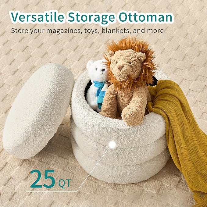 Busaurus Round Ottoman with Storage - Image 4