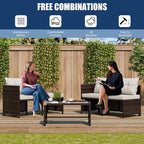 Vongrasig 3 Piece Patio Furniture Sets, All-Weather PE Wicker Outdoor Sofa - Image 6