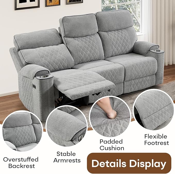 HAOMARKETS Power Reclining Loveseat Sofa Set of 2 - Image 6