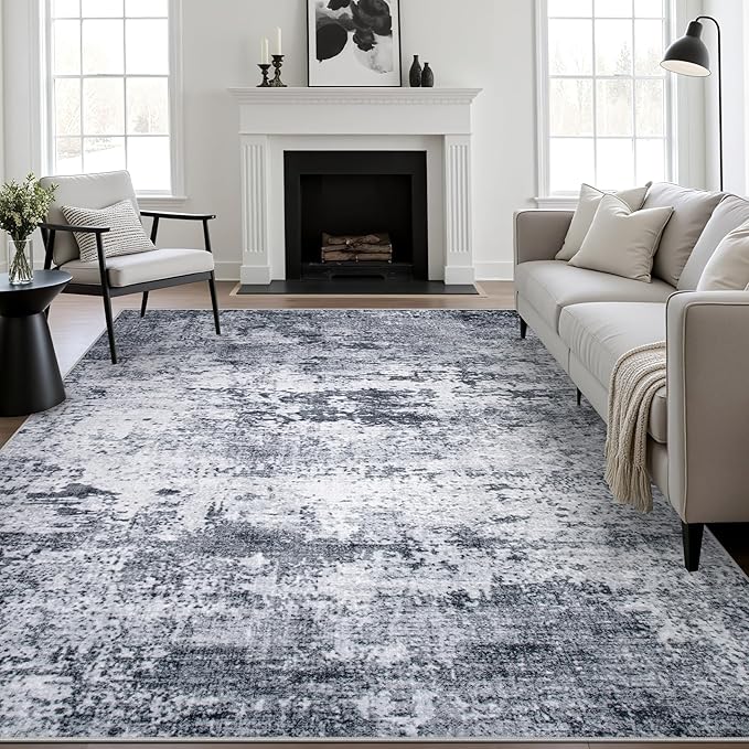 4x6 Area Rug Living Room Rug: Washable Modern Abstract Soft Thin Rug Indoor - Image 2