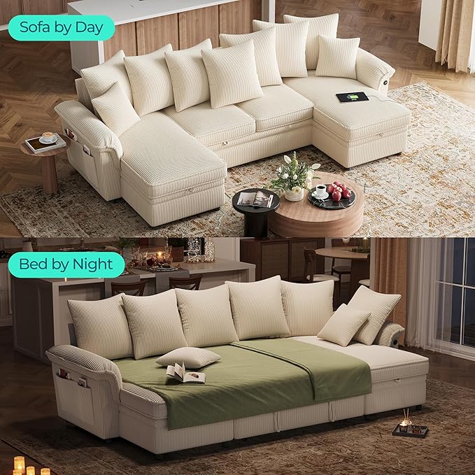 LINSY HOME Oversized Sectional Sleeper Sofa - Image 3