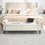 67" Storage Bench for Bedroom, Linen End of Bed - Image 3