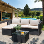 Shintenchi 4 Pieces Patio Furniture Sets, Outdoor Sofa Patio Sectional Sets All - Image 9