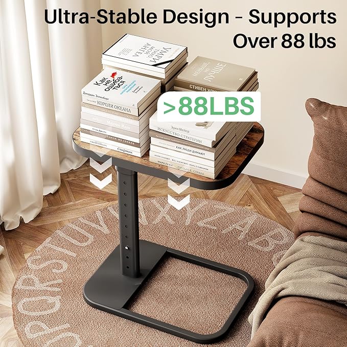 Kitstorack TV Tray Table, Adjustable Height & Flip-Top & Rounded Metal Corners - Image 8