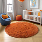Amdrebio Burnt Orange Large Round Rugs 7Ft - Image 7