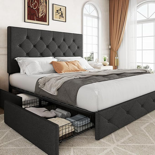 Allewie Upholstered Full Size Platform Bed Frame by Allewie