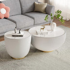 SSLine Bowl-Shape Small Coffee Table Modern Sintered Stone Top Coffee Table in - Image 6