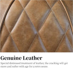 Art Leon Genuine Leather Accent Chair, Mid Century Industrial Armchair - Image 5