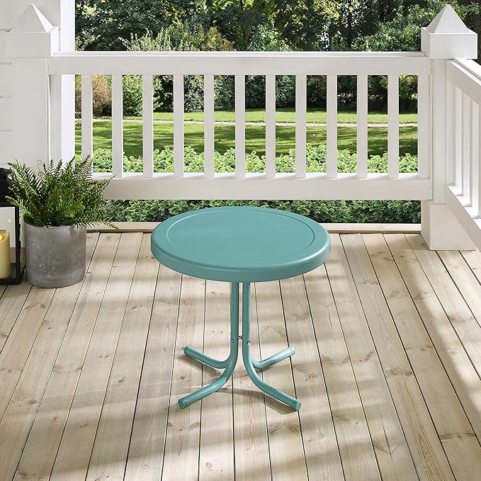 Crosley Furniture Griffith Weather Resistant Retro Metal Outdoor Side Table - Image 6
