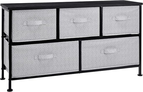 Amazon Basics Extra Wide Fabric 5-Drawer Storage Organizer Unit by AmazonBasics