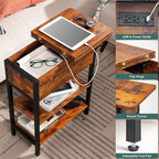 Yoobure End Table with Charging Station, Flip Top Side Table with USB Ports and - Image 4