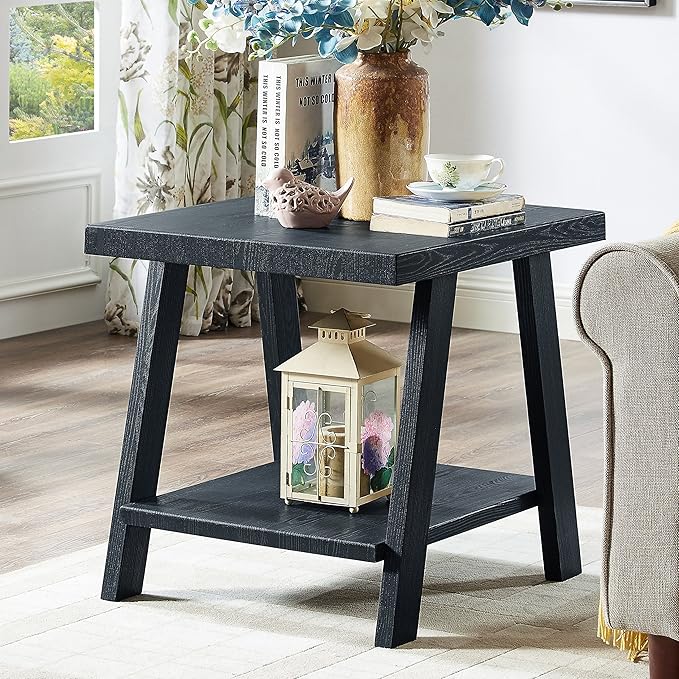 Roundhill Furniture Athens Contemporary 3-Piece Wood Shelf Coffee Table Set - Image 4