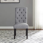Roundhill Furniture Leviton Solid Wood Tufted Dining Chair - Image 3