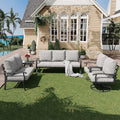 HOMREST Outdoor Furniture Thickened Cushion 360 Degree Swivel Rocking Patio by HOMREST