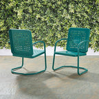 Crosley Furniture Bates 2-Piece Outdoor Chair Set, Retro Metal Patio Chairs - Image 8