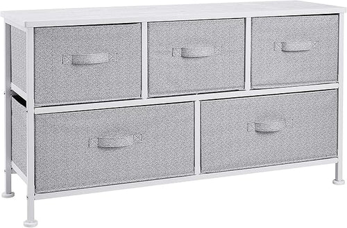 Amazon Basics Extra Wide Fabric 5-Drawer Storage Organizer Unit by AmazonBasics
