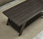 Roundhill Furniture Athens Contemporary 3-Piece Wood Shelf Coffee Table Set - Image 6