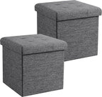 Ornavo Home 2 Pack 15 Inch Folding Storage Ottoman by OrnavoHome