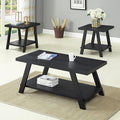 Roundhill Furniture Athens Contemporary 3-Piece Wood Shelf Coffee Table Set by RoundhillFurniture