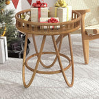 FINECASA Rattan Side Table - Image 8